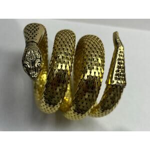 Whiting & Davis Co Gold Serpent 3 Coil Bracelet